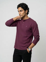 Spykar Maroon Regular Fit T-Shirt for Men