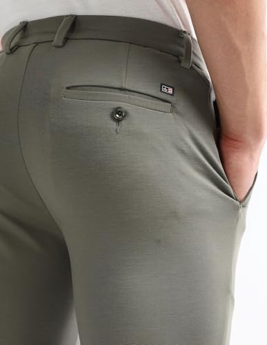 Arrow Sports Men's Slim Casual Pants (ASAKTR2404_Navy