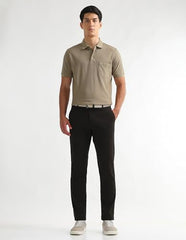 Arrow Sport Men's Dobby Slim Fit Trousers (ASAKTR2407_Dk Brown_38)