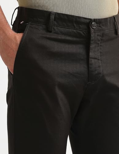 Arrow Sport Men's Dobby Slim Fit Trousers (ASAKTR2407_Dk Brown_38)