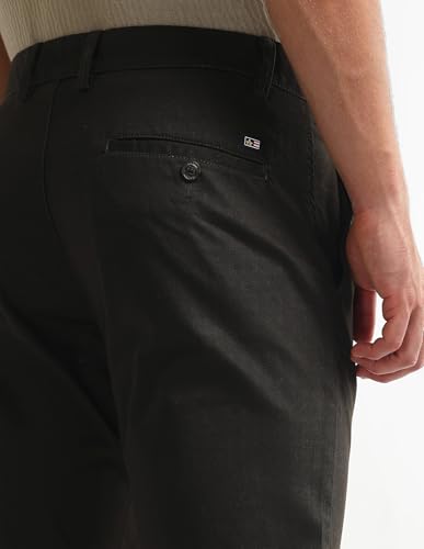 Arrow Sport Men's Dobby Slim Fit Trousers (ASAKTR2407_Dk Brown_38)