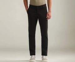Arrow Sport Men's Dobby Slim Fit Trousers (ASAKTR2407_Dk Brown_38)