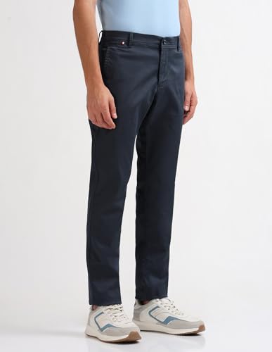 Arrow Sports Men's Slim Casual Pants (ASAKTR2435_Navy