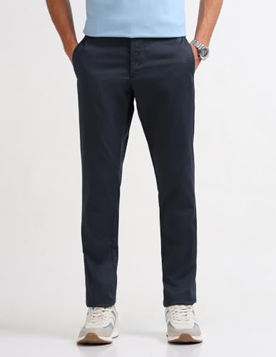 Arrow Sports Men's Slim Casual Pants (ASAKTR2435_Navy