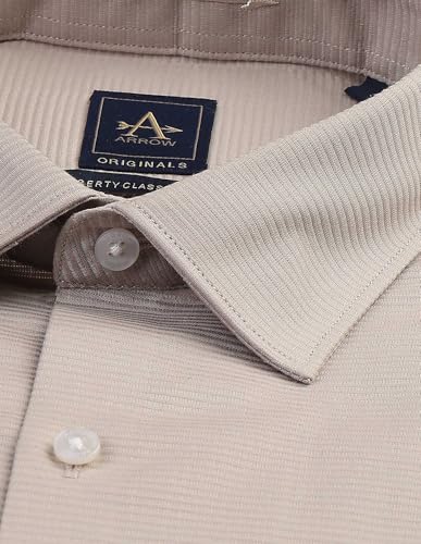 Arrow Men's Regular Fit Shirt (ARAKSH0443_Beige