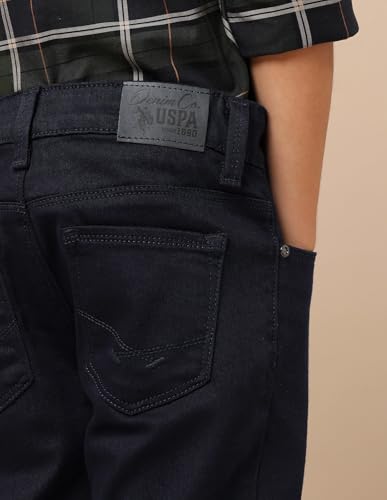 USPA Kids Boys Mid Rise Relaxed Fit Jeans (UKJEN767_Dark Blue_6-7 Years)