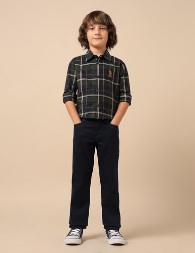 USPA Kids Boys Mid Rise Relaxed Fit Jeans (UKJEN767_Dark Blue_6-7 Years)