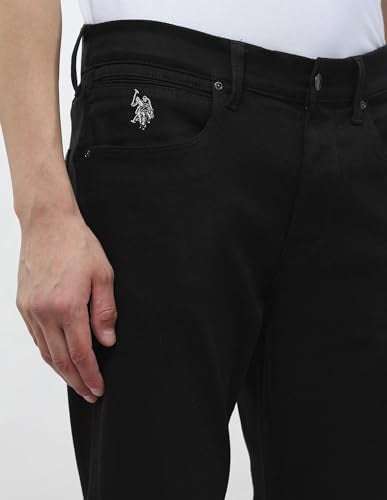 U.S. Polo Assn. Denim Co. Men's Harold Slim Straight Fit Black Jeans (UDJEN1906_Black_30)