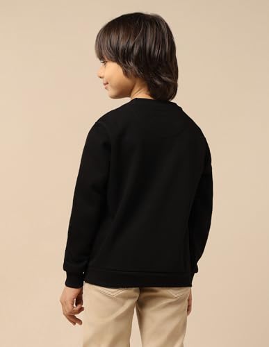 U.S. Polo Assn. Kids Boy's Cotton Crew Neck Sweatshirt (UKSWS0291_Black