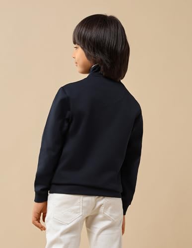 USPA Kids Boys Brand Embroidered Regular Fit Sweatshirt (UKSWS0311_Navy_3-4 Years)