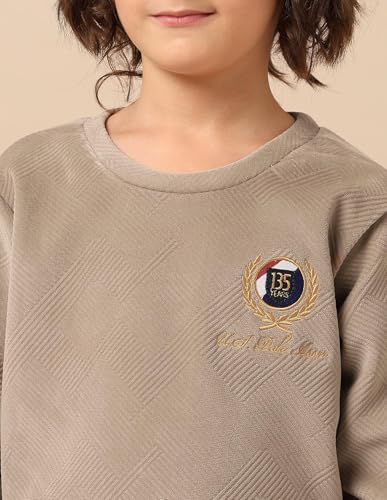 U.S. Polo Assn. Kids Boy's Cotton Crew Neck Sweatshirt (UKSWS0317_Beige