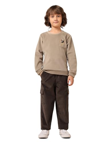 U.S. Polo Assn. Kids Boy's Cotton Crew Neck Sweatshirt (UKSWS0317_Beige