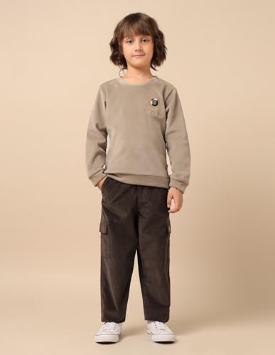 U.S. Polo Assn. Kids Boy's Cotton Crew Neck Sweatshirt (UKSWS0317_Beige