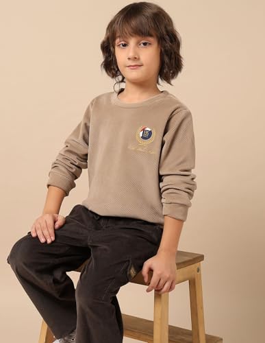 U.S. Polo Assn. Kids Boy's Cotton Crew Neck Sweatshirt (UKSWS0317_Beige