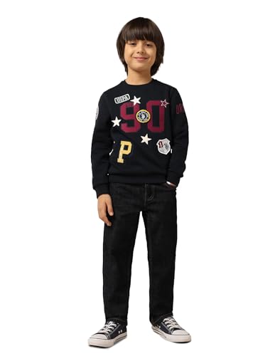 U.S. Polo Assn. Kids Boy's Cotton Crew Neck Sweatshirt (UKSWS0326_Navy