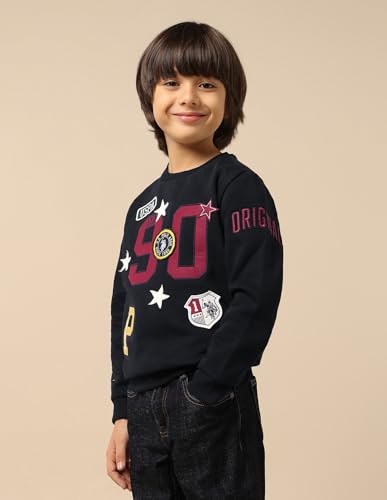U.S. Polo Assn. Kids Boy's Cotton Crew Neck Sweatshirt (UKSWS0326_Navy