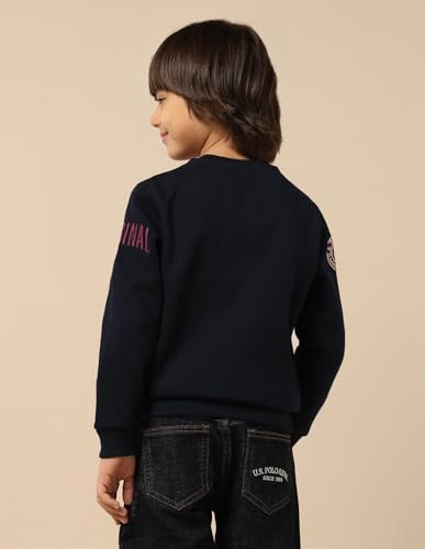 U.S. Polo Assn. Kids Boy's Cotton Crew Neck Sweatshirt (UKSWS0326_Navy