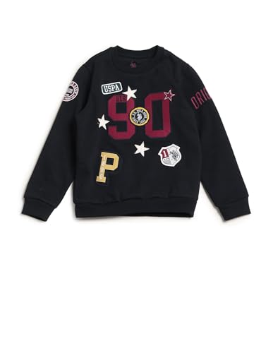 U.S. Polo Assn. Kids Boy's Cotton Crew Neck Sweatshirt (UKSWS0326_Navy