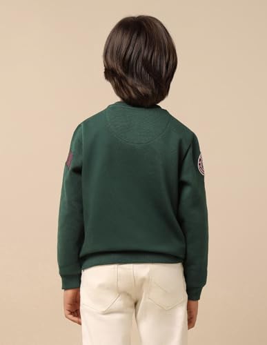 U.S. Polo Assn. Kids Boy's Cotton Crew Neck Sweatshirt (UKSWS0327_Dark Green