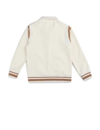 USPA Kids Boys Solid Regular Fit Sweatshirt (UKSWS0336_Off White_3-4 Years)