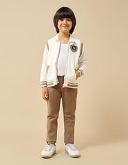 USPA Kids Boys Solid Regular Fit Sweatshirt (UKSWS0336_Off White_3-4 Years)