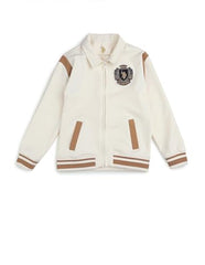 USPA Kids Boys Solid Regular Fit Sweatshirt (UKSWS0336_Off White_3-4 Years)