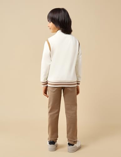 USPA Kids Boys Solid Regular Fit Sweatshirt (UKSWS0336_Off White_3-4 Years)