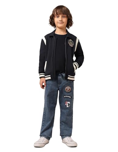 U.S. Polo Assn. Kids Boy's Cotton Collared Neck Sweatshirt (UKSWS0337_Navy