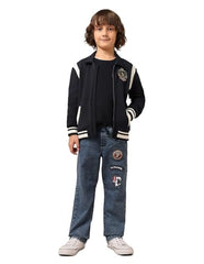 U.S. Polo Assn. Kids Boy's Cotton Collared Neck Sweatshirt (UKSWS0337_Navy