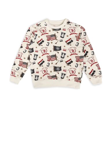 USPA Kids Boys Brand Printed Regular Fit Sweatshirt (UKSWS0374_White_2-3 Years)