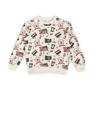 USPA Kids Boys Brand Printed Regular Fit Sweatshirt (UKSWS0374_White_2-3 Years)