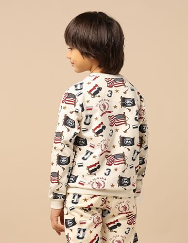 USPA Kids Boys Brand Printed Regular Fit Sweatshirt (UKSWS0374_White_2-3 Years)