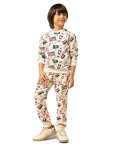 USPA Kids Boys Brand Printed Regular Fit Sweatshirt (UKSWS0374_White_2-3 Years)