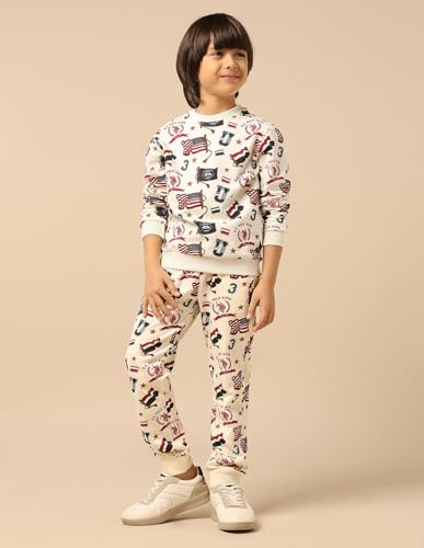 USPA Kids Boys Brand Printed Regular Fit Sweatshirt (UKSWS0374_White_2-3 Years)