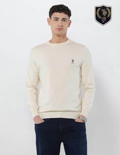 U.S.Polo Association Men's Solid Regular Fit Sweater
