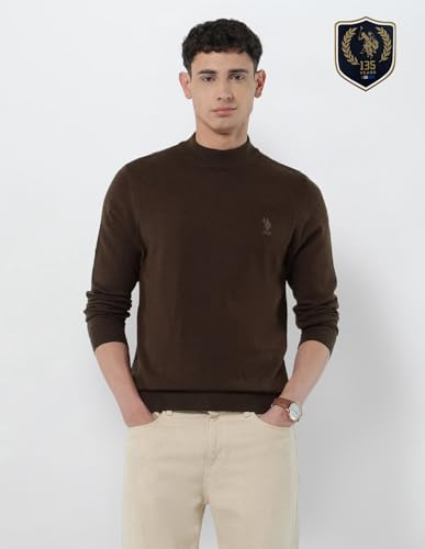 U.S.Polo Association Men's Mock Neck Regular Fit Sweater