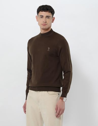 U.S.Polo Association Men's Mock Neck Regular Fit Sweater