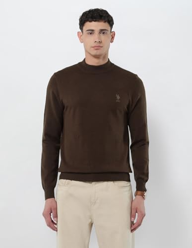 U.S.Polo Association Men's Mock Neck Regular Fit Sweater