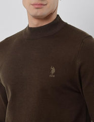 U.S.Polo Association Men's Mock Neck Regular Fit Sweater
