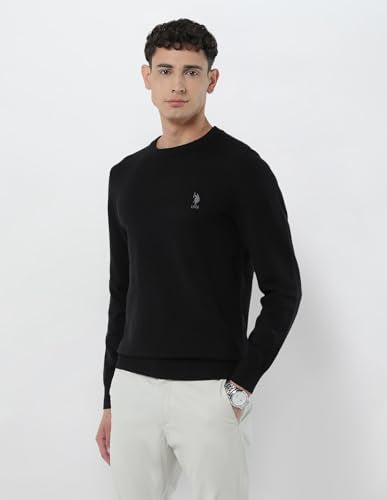 U.S.Polo Association Men's Solid Regular Fit Sweater