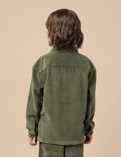 U.S. Polo Assn. Kids Boy's Solid Regular Fit Shirt (UKSHT1566_Olive