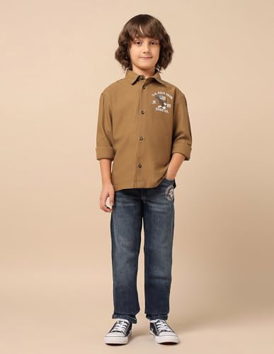 U.S. Polo Assn. Kids Boy's Regular Fit Shirt (UKSHT1732_Khaki