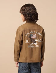 U.S. Polo Assn. Kids Boy's Regular Fit Shirt (UKSHT1732_Khaki