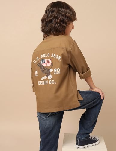 U.S. Polo Assn. Kids Boy's Regular Fit Shirt (UKSHT1732_Khaki