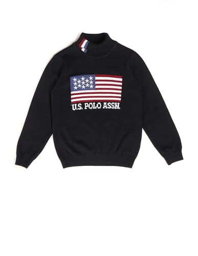 U.S. Polo Assn. Kids Boy's Cotton Turtle Neck Pullover Sweater (UKSWE0172_Navy
