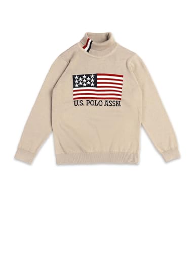U.S. Polo Assn. Kids Boy's Cotton Turtle Neck Pullover Sweater (UKSWE0174_Beige