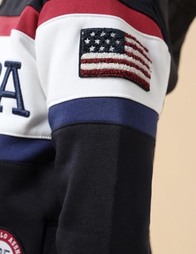 USPA Kids Boys Brand Appliqued Regular Fit Sweatshirt (UKSWS0309_Navy_6-7 Years)