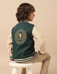 U.S. Polo Assn. Kids Boy's Cotton Collared Neck Sweatshirt (UKSWS0331_Dark Green