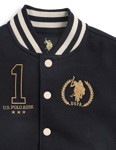USPA Kids Boys Brand Embroidered Regular Fit Sweatshirt (UKSWS0332_Navy_2-3 Years)