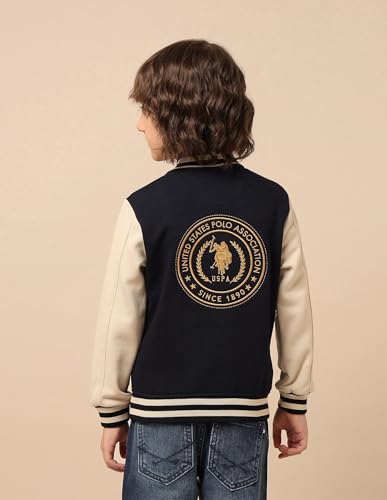 USPA Kids Boys Brand Embroidered Regular Fit Sweatshirt (UKSWS0332_Navy_2-3 Years)